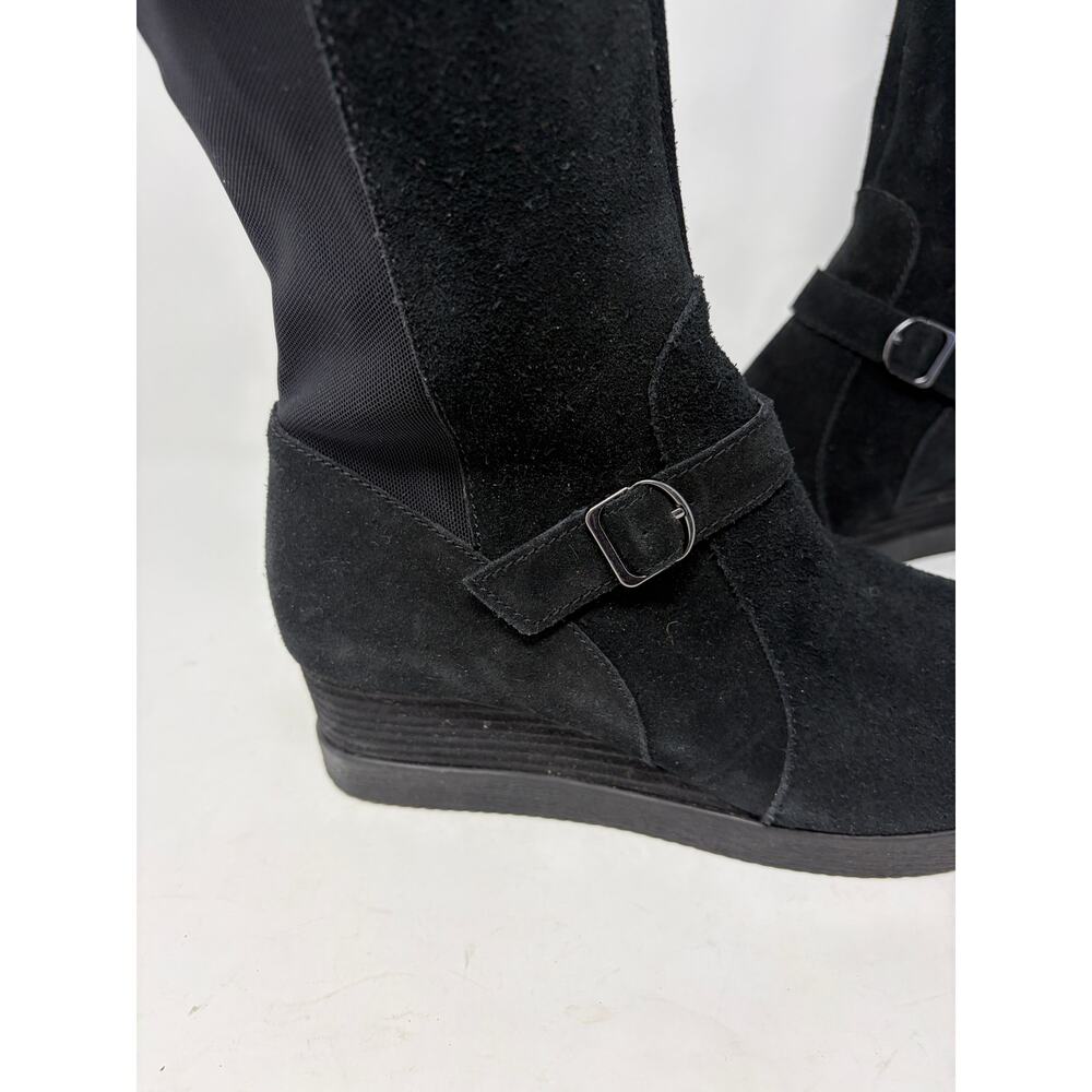 Dansko women's Shelia tall wedge boots EU 39 black suede $210 knee high - Picture 5 of 11